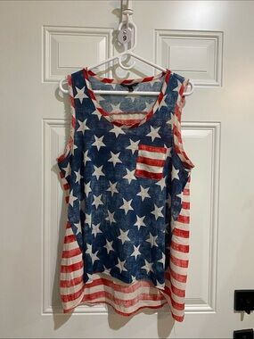 Signature Studio American Flag Star & Stripe Tank - Blue/Red/White